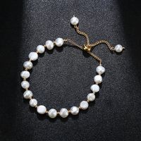 Basic Semicircle Pearl Handmade Bracelets 1 Piece main image 4