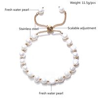 Basic Semicircle Pearl Handmade Bracelets 1 Piece main image 2