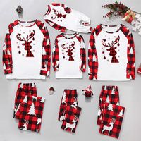 Casual Letter Plaid Cotton Blend Pants Sets Straight Pants T-shirt Family Matching Outfits main image 1
