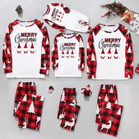 Casual Letter Plaid Cotton Blend Pants Sets Straight Pants T-shirt Family Matching Outfits main image 6