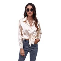 Women's Blouse Long Sleeve Blouses Button Fashion Solid Color main image 4