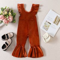 Fashion Solid Color Ruffles Cotton Blend Polyester Jumpsuits sku image 9