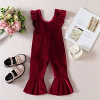 Fashion Solid Color Ruffles Cotton Blend Polyester Jumpsuits main image 5
