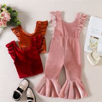Fashion Solid Color Ruffles Cotton Blend Polyester Jumpsuits main image 1