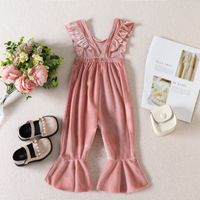 Fashion Solid Color Ruffles Cotton Blend Polyester Jumpsuits main image 3