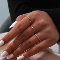 Women's Ultra-fine Twist Slimming Titanium Steel Ring 3-piece Set sku image 7