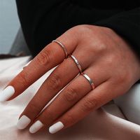Women's Ultra-fine Twist Slimming Titanium Steel Ring 3-piece Set sku image 4