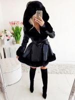 Women's Fashion Solid Color Patchwork Single Breasted Coat Coat main image 2