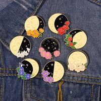 Fashion Moon Flower Alloy Stoving Varnish Women's Brooches main image 4