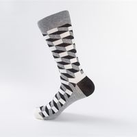 Unisex Fashion Color Block Cotton Jacquard Crew Socks 1 Set sku image 9