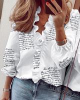 Women's T-shirt Vest Long Sleeve Blouses Printing Casual Letter Flower main image 3