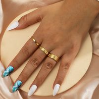 Women's Ultra-fine Twist Slimming Titanium Steel Ring 3-piece Set sku image 3