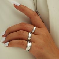 Women's Ultra-fine Twist Slimming Titanium Steel Ring 3-piece Set sku image 11