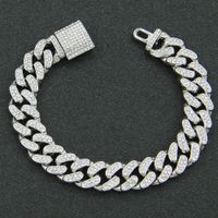 Hip-hop Geometric Alloy Diamond Men's Bracelets sku image 2