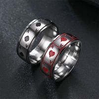 Fashion Poker Stainless Steel Rings 1 Piece sku image 1