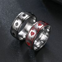 Fashion Poker Stainless Steel Rings 1 Piece sku image 5