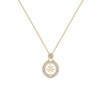 Mode Rond Star Le Cuivre Incruster Strass Pendentif main image 5