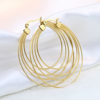 Dame Rond Acier Au Titane Placage Des Boucles D'oreilles 1 Paire main image 6