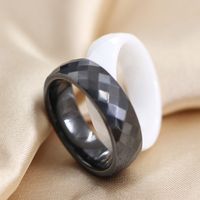 Simple Style Rhombus Ceramics Polishing Couple Rings main image 1