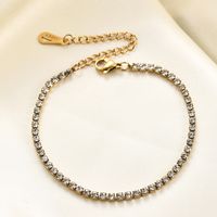 Fashion Round Titanium Steel Diamond Zircon Bracelets sku image 2