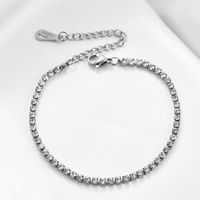 Fashion Round Titanium Steel Diamond Zircon Bracelets sku image 1