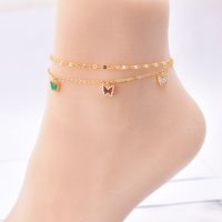 Fashion Butterfly Stainless Steel Inlay Shell Women's Anklet main image 3