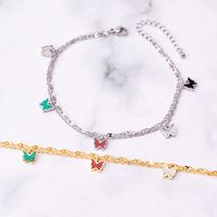 Fashion Butterfly Stainless Steel Inlay Shell Women's Anklet main image 2