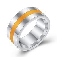 Casual Round Titanium Steel Epoxy Rings sku image 1
