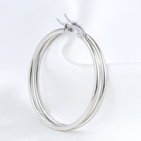 Simple Style Round Titanium Steel Plating Earrings 1 Pair sku image 1