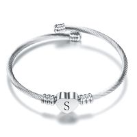 Sweet Heart Shape Titanium Steel Plating Bangle sku image 19