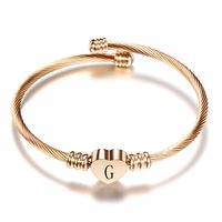 Classic Style Letter Heart Shape Titanium Steel Plating Gold Plated Bangle sku image 59