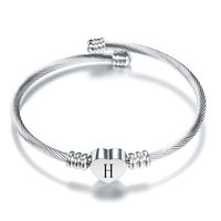 Sweet Heart Shape Titanium Steel Plating Bangle sku image 8