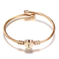 Sweet Heart Shape Titanium Steel Plating Bangle sku image 57