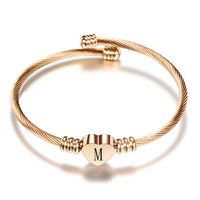 Classic Style Letter Heart Shape Titanium Steel Plating Gold Plated Bangle main image 4