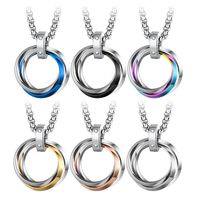 Retro Solid Color Stainless Steel Pendant Necklace 1 Piece main image 1