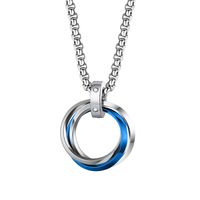 Retro Solid Color Stainless Steel Pendant Necklace 1 Piece sku image 4