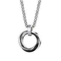 Retro Solid Color Stainless Steel Pendant Necklace 1 Piece sku image 3