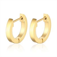 Simple Style Round Titanium Steel Artificial Rhinestones Earrings 1 Pair sku image 2