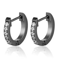 Estilo Simple Ronda Acero Titanio Diamantes De Imitación Artificiales Aretes 1 Par sku image 5