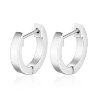Simple Style Round Titanium Steel Artificial Rhinestones Earrings 1 Pair sku image 1
