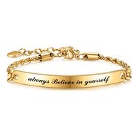 Dame Rond Acier Au Titane Placage Gourmette Bracelet main image 3