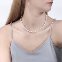 Fashion Solid Color Pearl Sterling Silver Pearl Necklace 1 Piece main image 2