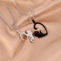 Simple Style Cat Stainless Steel Polishing Pendant Necklace 1 Pair main image 1