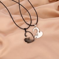 Simple Style Cat Stainless Steel Polishing Pendant Necklace 1 Pair main image 2