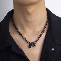 Fashion Solid Color Alloy Stoving Varnish Men's Necklace 1 Piece main image 1