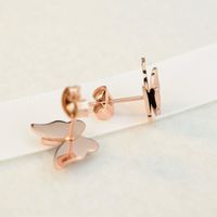 Fashion Butterfly Titanium Steel Plating Ear Studs 1 Pair main image 7