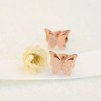 Fashion Butterfly Titanium Steel Plating Ear Studs 1 Pair main image 3