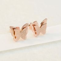 Fashion Butterfly Titanium Steel Plating Ear Studs 1 Pair main image 1
