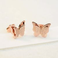 Fashion Butterfly Titanium Steel Plating Ear Studs 1 Pair main image 6