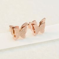 Fashion Butterfly Titanium Steel Plating Ear Studs 1 Pair sku image 1